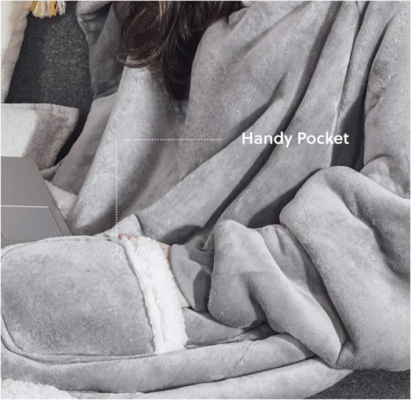 Felpe con cappuccio invernali Felpa in pile spesso caldo TV gigante Coperta indossabile oversize con maniche in flanella Coperta con cappuccio