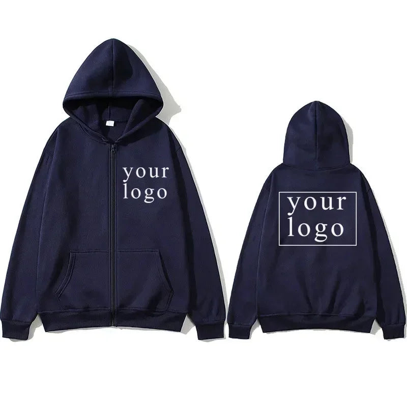 Felpa con cappuccio cardigan con cerniera nuova uomo donna fai da te 2025 Nuova moda il tuo design Logo del marchio/immagine personalizzata personalizzata ovunque
