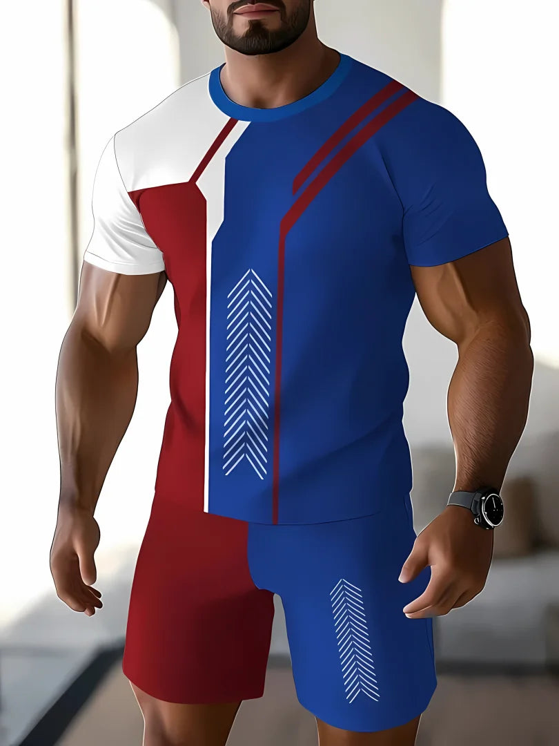 Pantaloncini a maniche corte sportivi casual da uomo nuovi estivi 2025 Set di pantaloncini T-shirt da uomo stampati in 3D