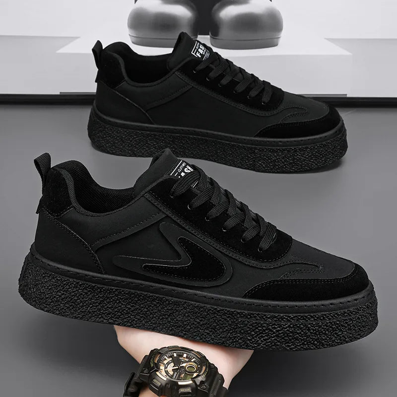 Scarpe da ginnastica in pelle moda Scarpe vulcanizzate piatte e traspiranti da uomo Scarpe con plateau resistenti all'usura per il tempo libero all'aperto Zapatillas Hombre