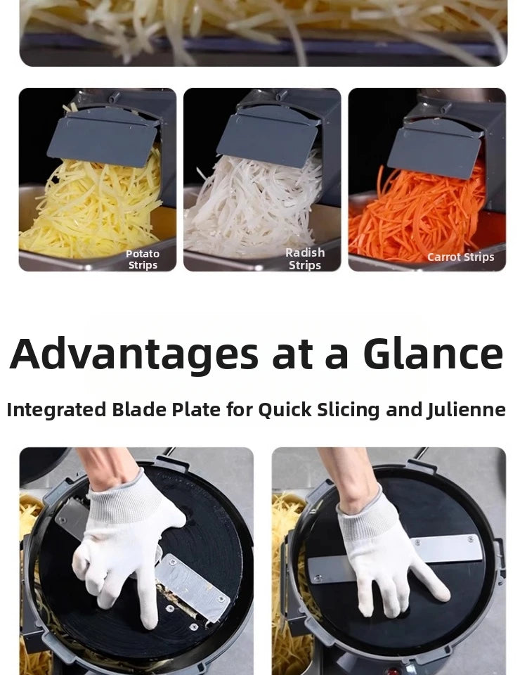 4-in-1 Vegetable Slicer Machine, Electric Food Chopper for Kitchen Household/Commercial Use Commercial-Grade Efficient Vegetable