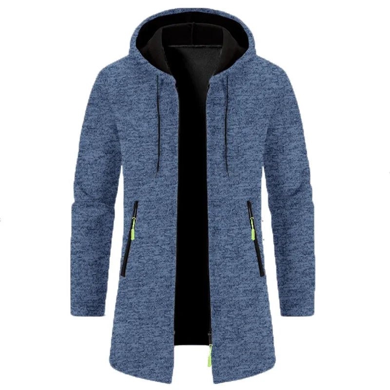 Felpe con cappuccio da uomo Felpe a maniche lunghe da uomo con cerniera con cappuccio Giacca invernale oversize da uomo Cappotto maglione nero