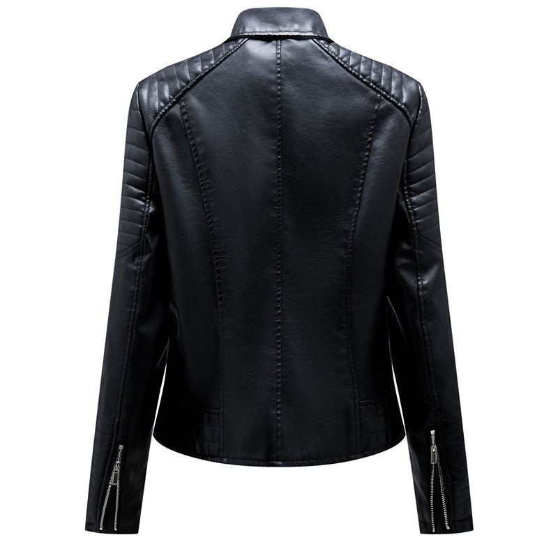 2026 Giacca in ecopelle da donna di nuova moda, cappotto casual in PU con cerniera primavera autunno, capispalla da motociclista femminile abbigliamento da donna S-XXXL