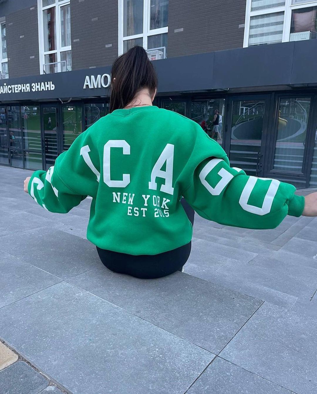 Combhasaki Y2K Grunge Pullover allentato da donna Felpe con stampa di lettere Top a maniche lunghe ispessiti casual Felpa con cappuccio autunnale Streetwear