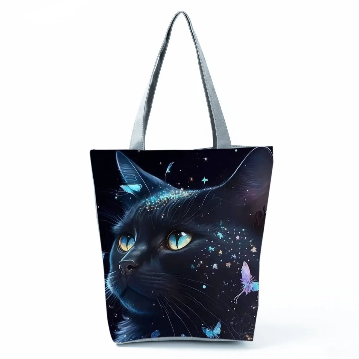 Pretty Cartoon Cat Print borse borse da spiaggia da donna ad alta capacità Cute Animal Graphic Eco borse per la spesa riutilizzabili portatili