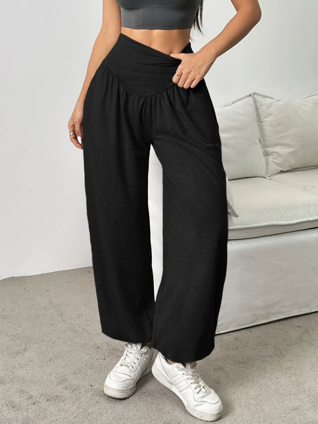 Leggings da donna a vita alta Pantaloni lanterna Pantaloni con risvolto Pantaloni da ballo comodi e traspiranti Jeggings fitness da palestra