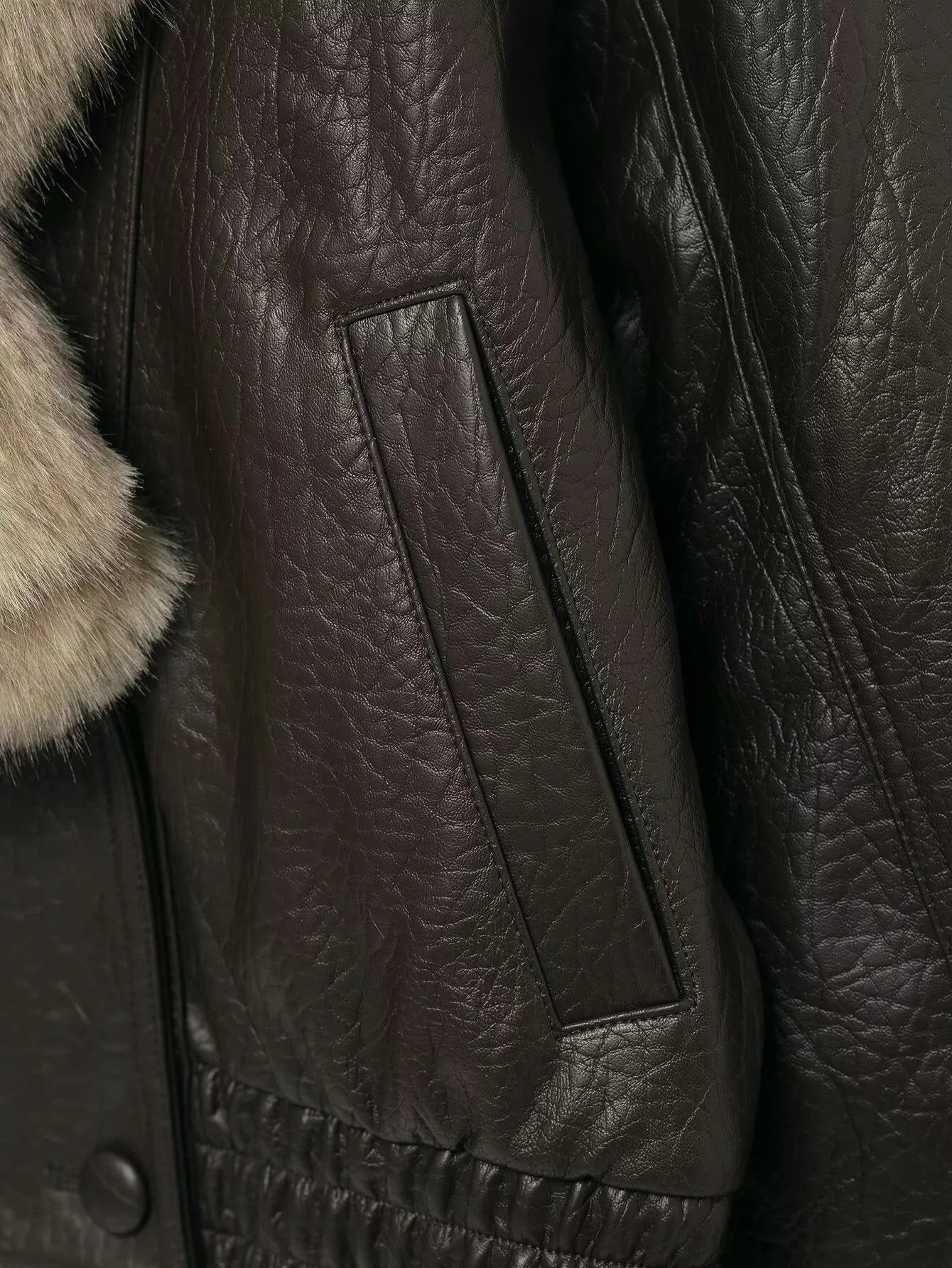 TFMLN 2025 Donne di Inverno Allentato Giacca In Ecopelle Moda Rimosso Grande Collo di Pelliccia Cappotto Causale High Street Doppio Petto Outwear