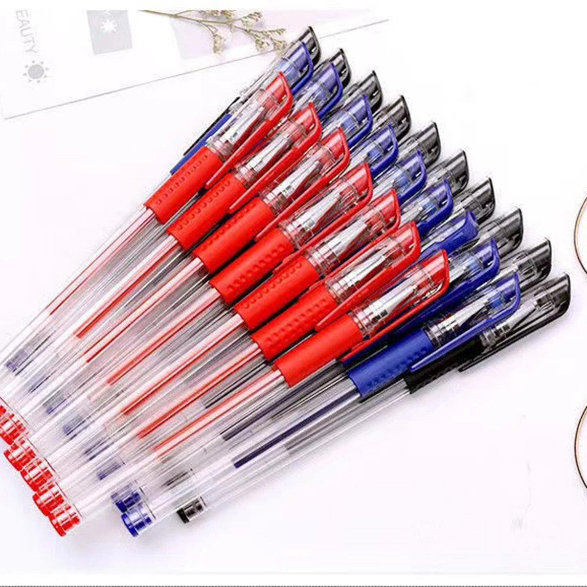 Gel Pen Set School Supplies Black Blue Red Ink,Bullet Tip 0.5mm,Ballpoint Pen Kawaii Pen Writing Tool School Office Stationery