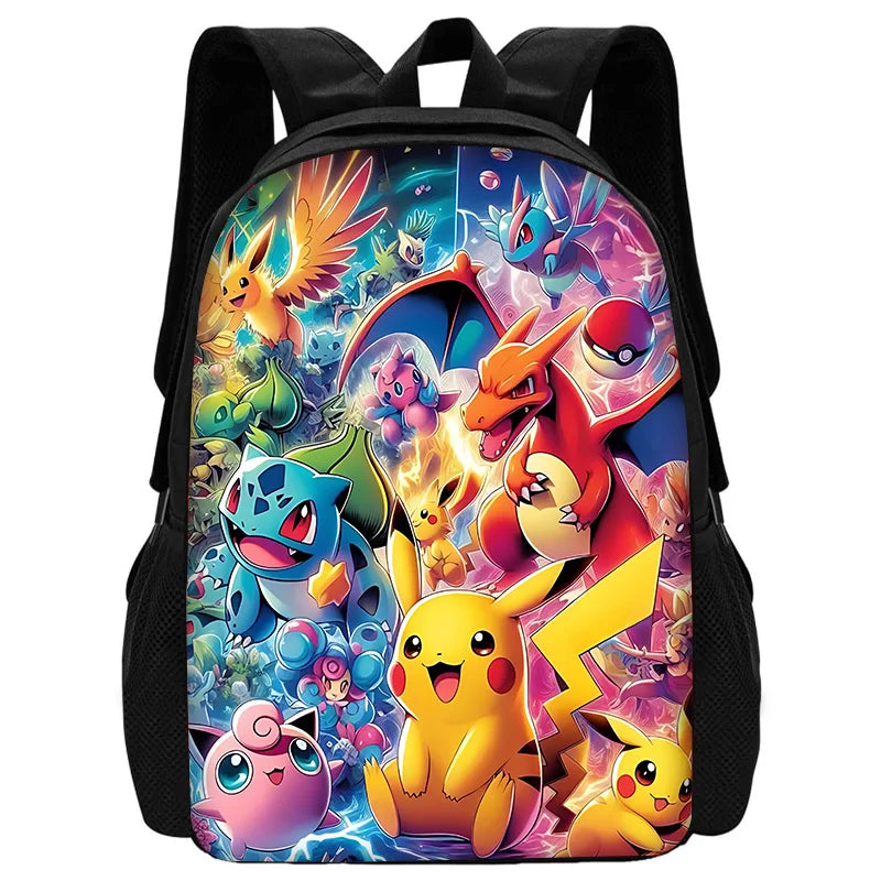Zaino per la scuola per bambini con cartoni animati di Potdemiel, con borse per il pranzo, borse per matite, zaini per ragazzi e ragazze, P-PokéS, il miglior regalo