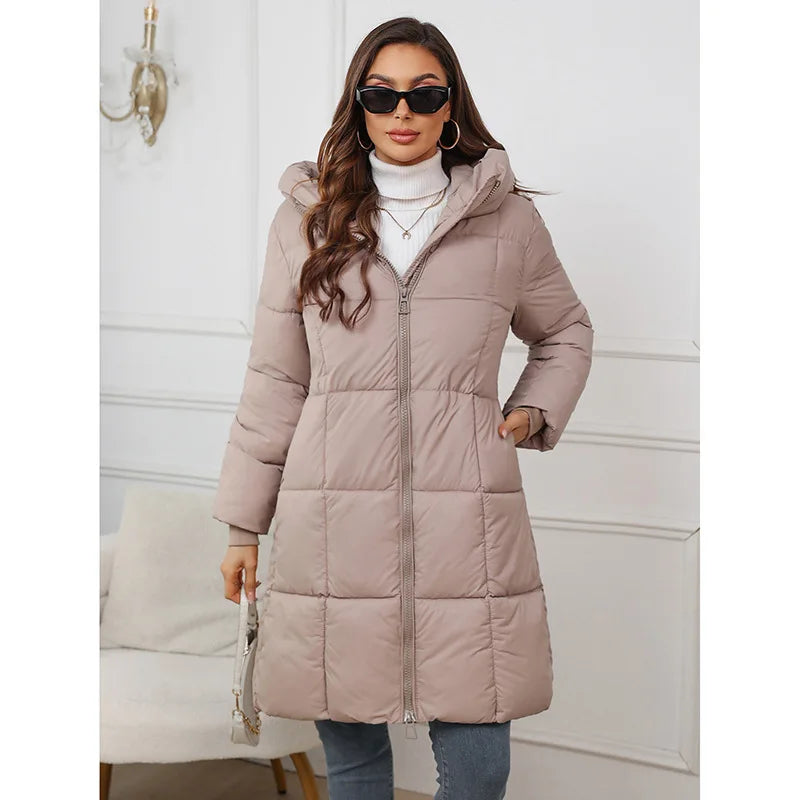 Cappotto lungo da donna 2024 Nuovo autunno inverno Parka femminile piumino di cotone spesso Femme Casual corto caldo capispalla spesso Top da donna