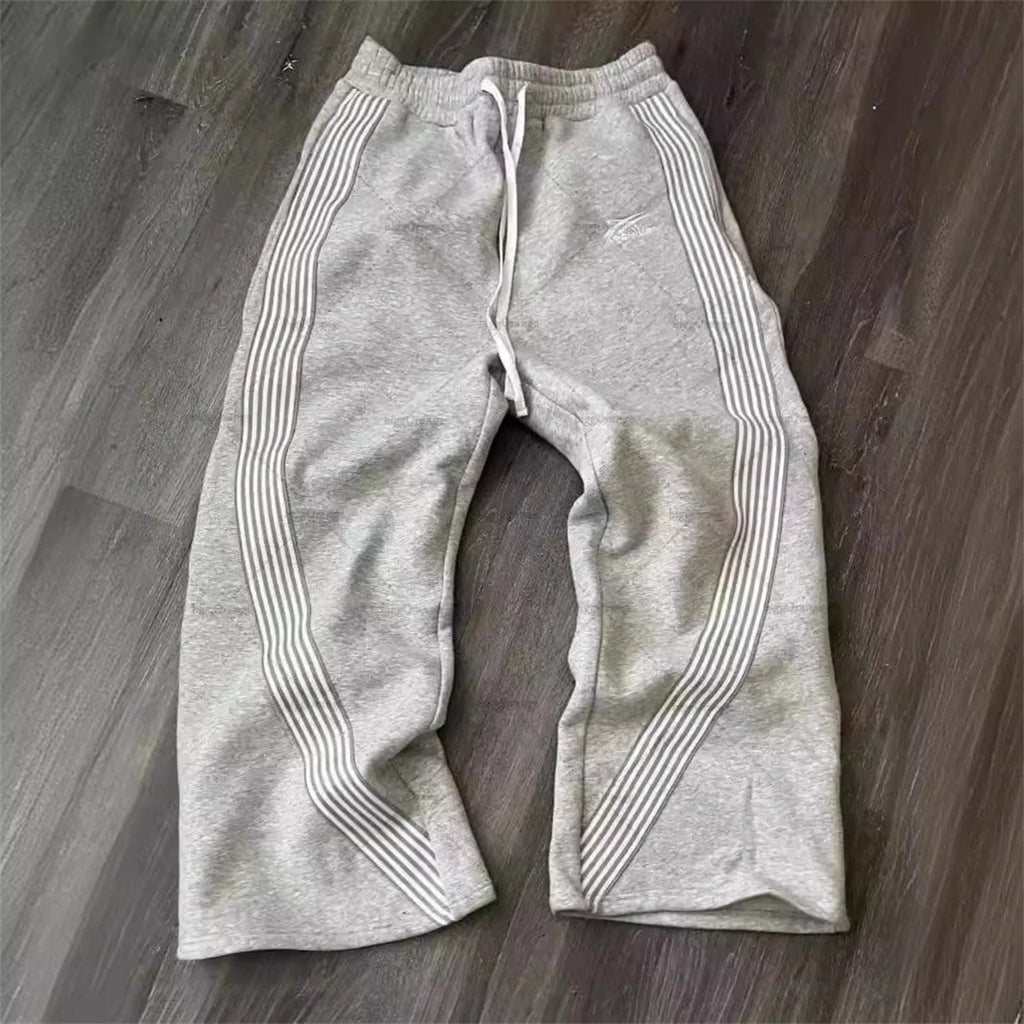 Y2k Grigio Pantaloni Casual Vintage Funzionale Tattico da Uomo Premium da Jogging Pantaloni a Gamba Larga con Coulisse Streetwear Pantaloni Sportivi