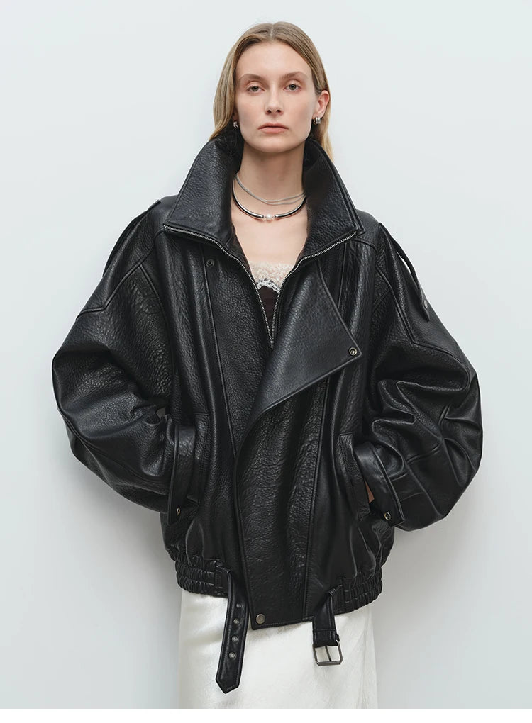 Mauroicardi Primavera Giacca oversize in morbida pelle Pu nera da uomo Cintura a maniche lunghe Designer di lusso Abiti di moda europei 2025