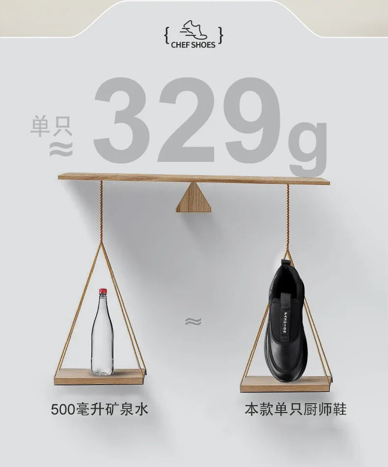 Scarpe da Cuoco in Pelle da Uomo Impermeabili Antiscivolo Resistenti all'Olio, Mocassini Casual da Uomo Resistenti all'Usura