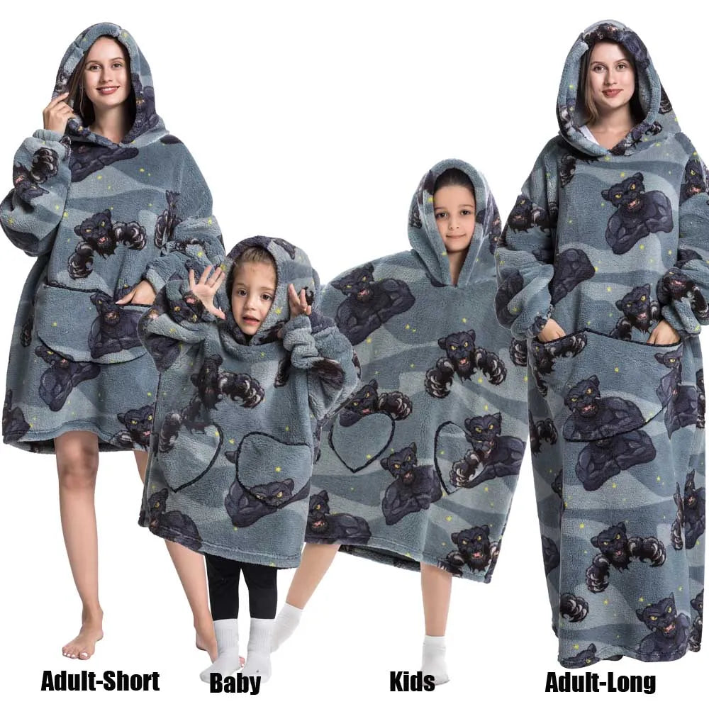 Felpe con cappuccio extra lunghe per donna Abbigliamento invernale per la casa Coperte di flanella per adulti con maniche Felpe con cappuccio morbide e calde per ragazze