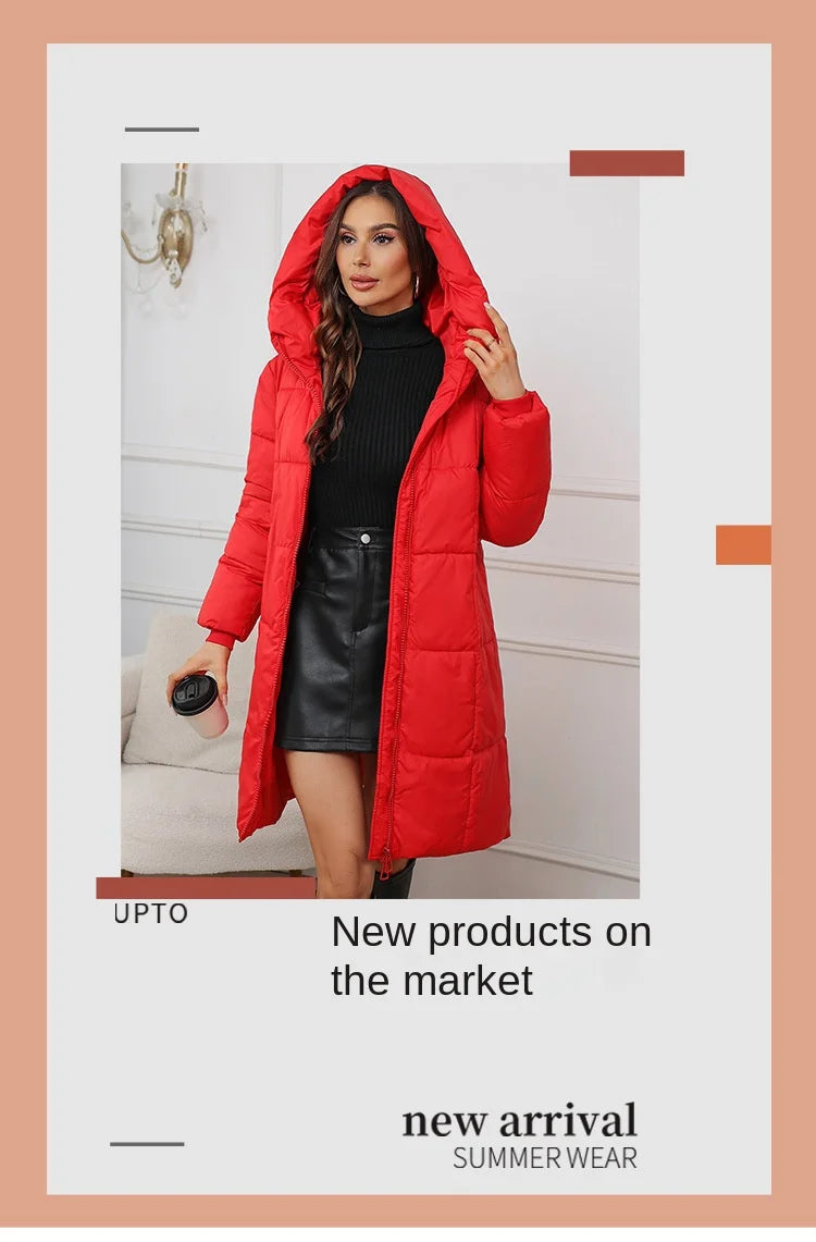Cappotto lungo da donna 2024 Nuovo autunno inverno Parka femminile piumino di cotone spesso Femme Casual corto caldo capispalla spesso Top da donna