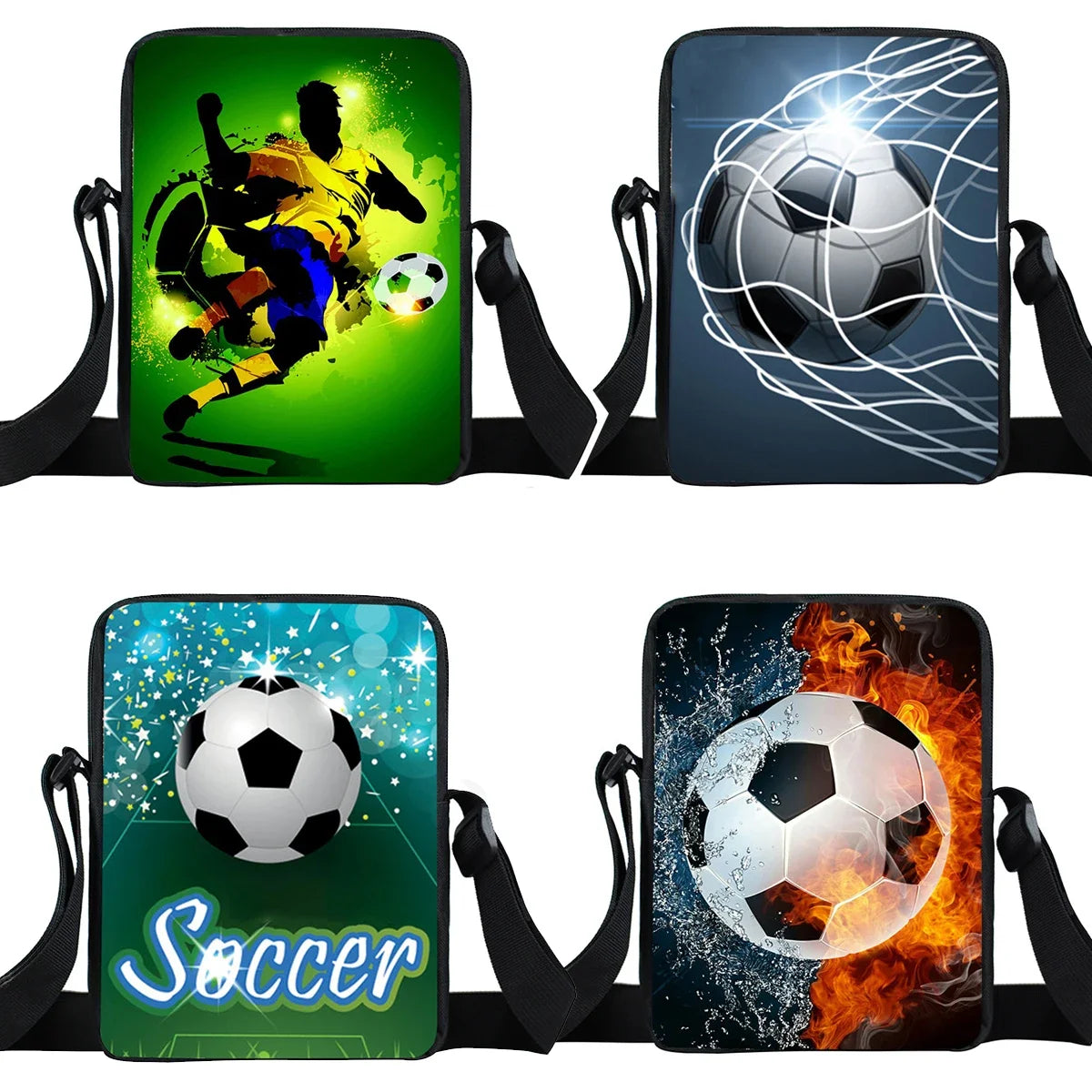 Cool Footbally / Soccerly Print Messenger Bag ragazze ragazzi borse borsa a tracolla per bambini da viaggio borse a tracolla per bambini
