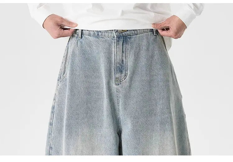 Pantaloni in denim a gamba larga da uomo streetwear Jeans larghi Harajuku Pantaloni jeans oversize casual da uomo Moda uomo di grandi dimensioni 5XL