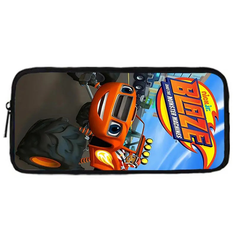 Zaino Scolastico 3D Cartoon Blaze Monster Machines con Borsa Pranzo, Astuccio, Zaino per Bambini e Bambine, Miglior Regalo