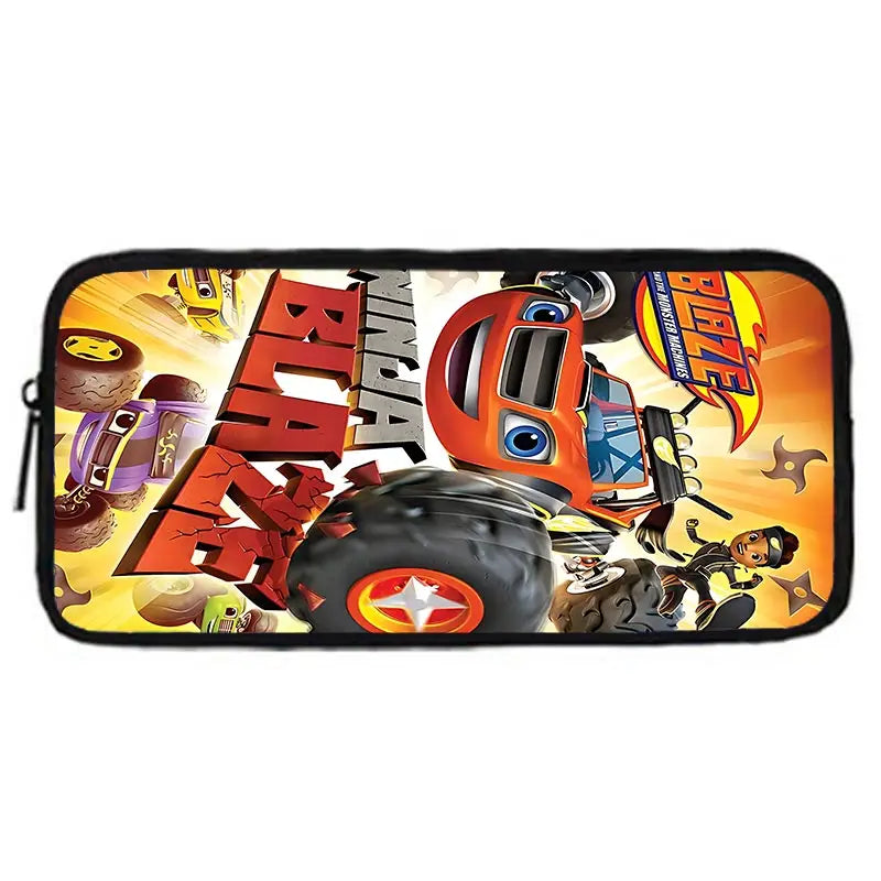 Zaino Scolastico 3D Cartoon Blaze Monster Machines con Borsa Pranzo, Astuccio, Zaino per Bambini e Bambine, Miglior Regalo