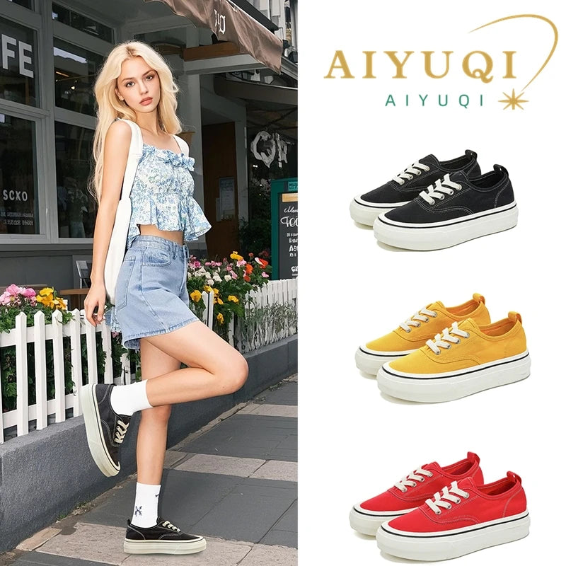 Nuove Sneakers in Tela da Donna 2026 Antiscivolo, Scarpe da Skateboard Basse, Traspiranti, Taglie Forti, Primavera e Autunno