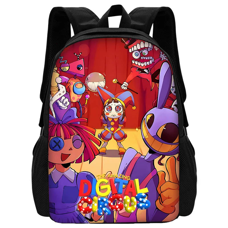 Zaino scolastico per bambini Cartoon A-AmazingS DigitalS Circus con borse per il pranzo, astucci, zaini scolastici per ragazzi e ragazze, miglior regalo