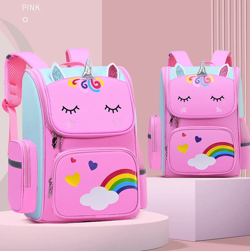Zaino per bambina con borsa da scuola per adolescenti con stampa unicorno impermeabile di grande capacità per 2-16 anni Zaino per bambini Kawaii carino
