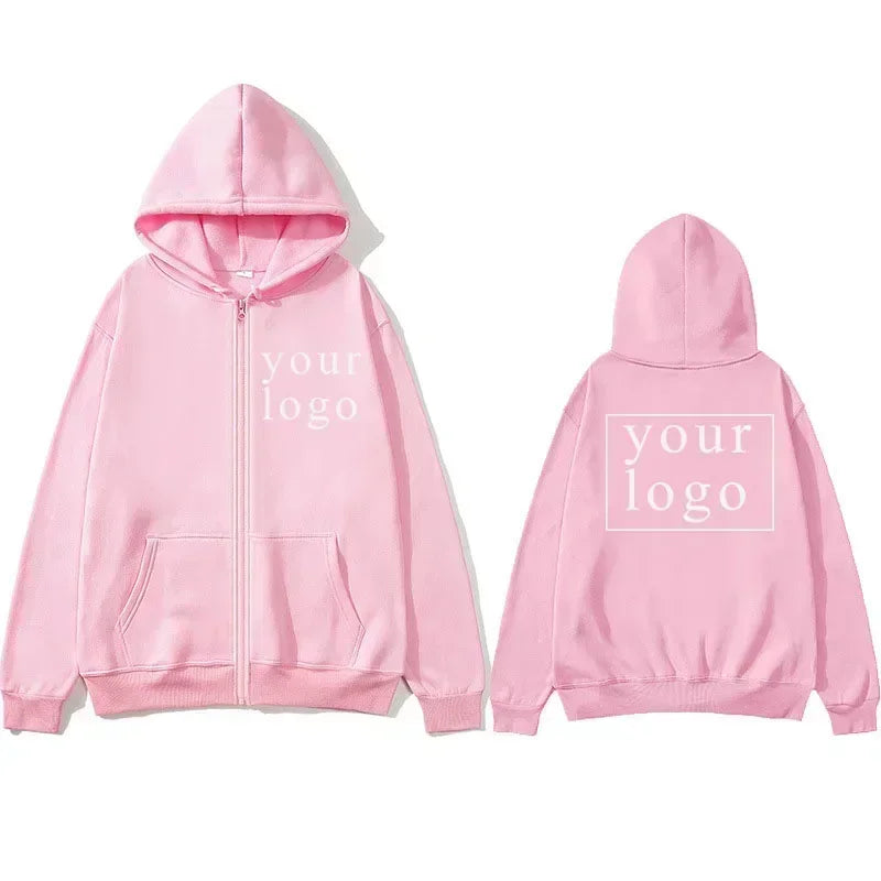 Felpa con cappuccio cardigan con cerniera nuova uomo donna fai da te 2025 Nuova moda il tuo design Logo del marchio/immagine personalizzata personalizzata ovunque
