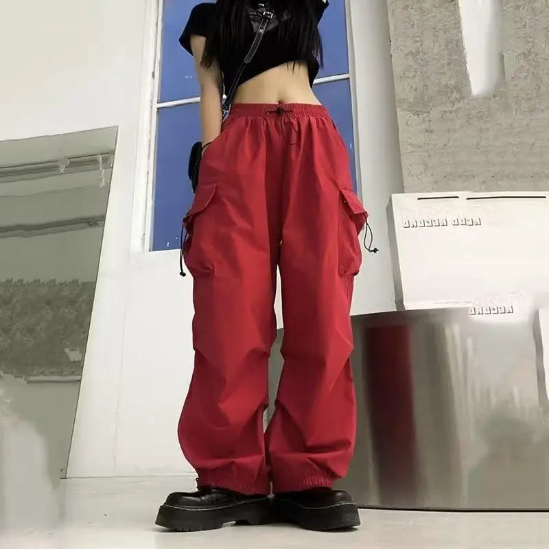 Pantaloni cargo retrò Moda donna Streetwear Vita alta Pantaloni sportivi casual sottili Pantaloni sportivi Harajuku Abbigliamento donna Pantaloni Mujer