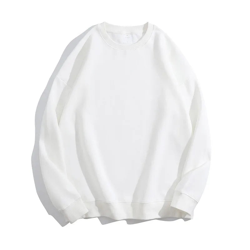 Maglione con spalle scoperte e collo rotondo in cotone sano di alta qualità da 40 colori per uomo e donna, ampio con spalle scoperte oversize