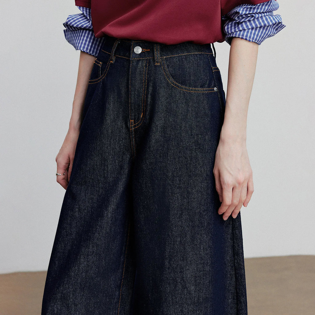 TOYOUTH Jeans denim da donna 2025 Autunno Nuovi pantaloni larghi a banana curvi larghi