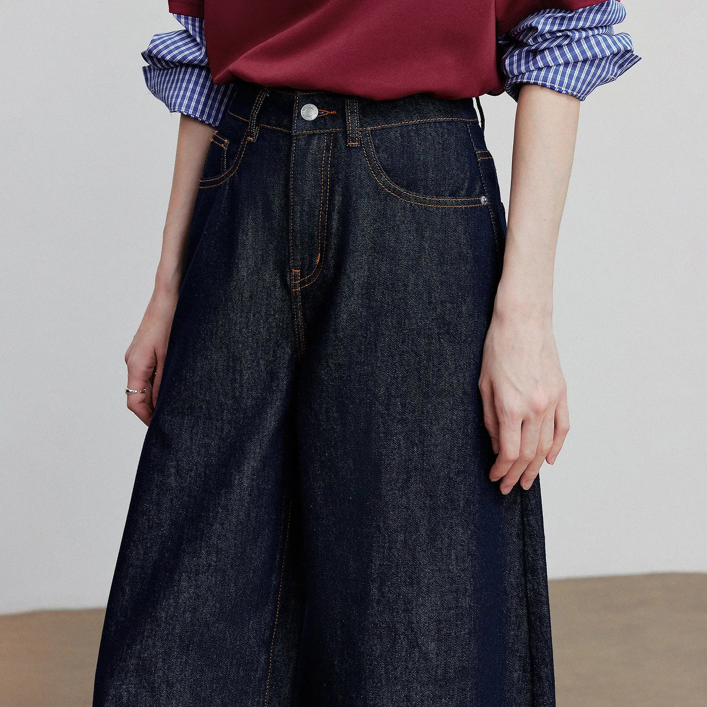 TOYOUTH Jeans denim da donna 2025 Autunno Nuovi pantaloni larghi a banana curvi larghi