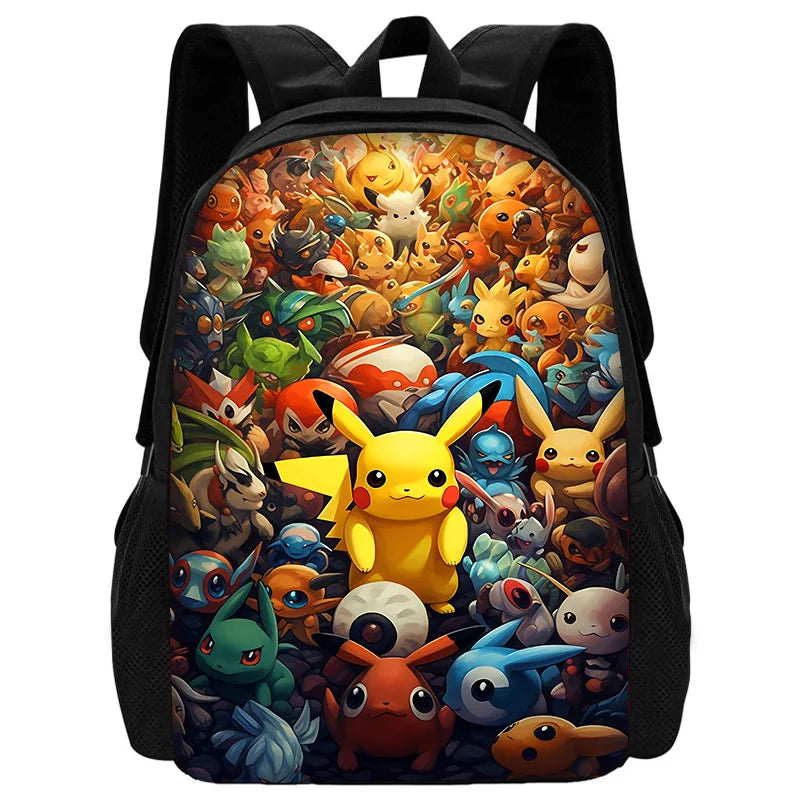 Zaino per la scuola per bambini con cartoni animati di Potdemiel, con borse per il pranzo, borse per matite, zaini per ragazzi e ragazze, P-PokéS, il miglior regalo