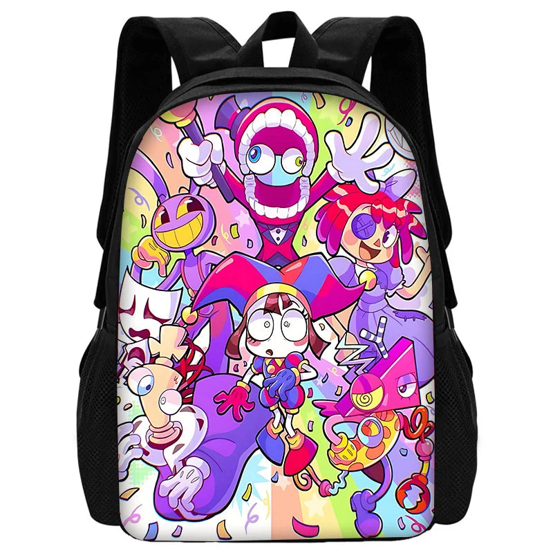 Zaino scolastico per bambini Cartoon A-AmazingS DigitalS Circus con borse per il pranzo, astucci, zaini scolastici per ragazzi e ragazze, miglior regalo