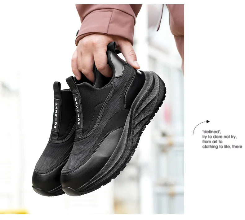 Scarpe da Cuoco in Pelle da Uomo Impermeabili Antiscivolo Resistenti all'Olio, Mocassini Casual da Uomo Resistenti all'Usura