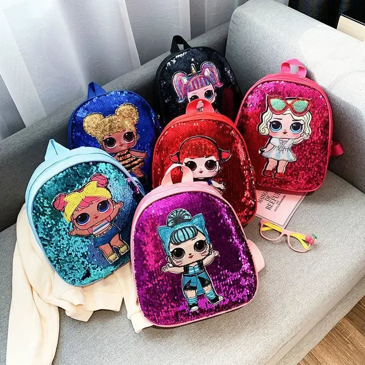 Borse zaino con paillettes per bambini carini 3-6 anni Borsa da scuola per bambini adorabili per asilo Moda Cartoon Borse per neonate Zaino