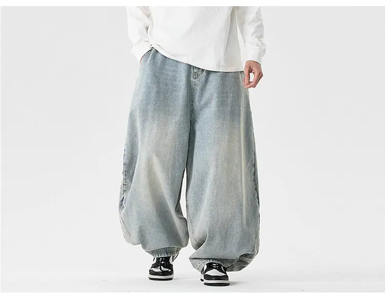 Pantaloni in denim a gamba larga da uomo streetwear Jeans larghi Harajuku Pantaloni jeans oversize casual da uomo Moda uomo di grandi dimensioni 5XL