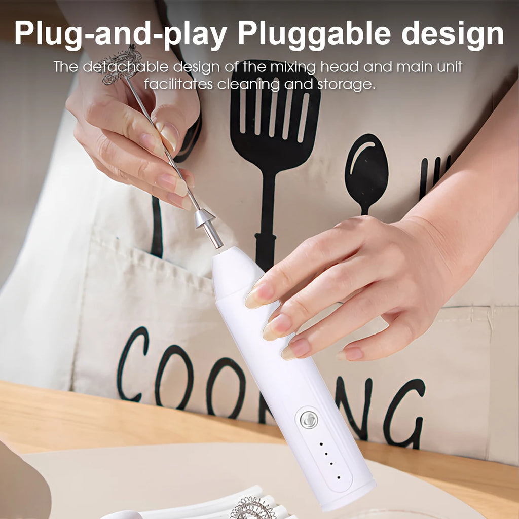 Electric Mixer Handheld Milk Frother 300mAh 3-Speed Adjustable Suitable for Coffee Milk Kitchen Accessories Portable Egg Beater
