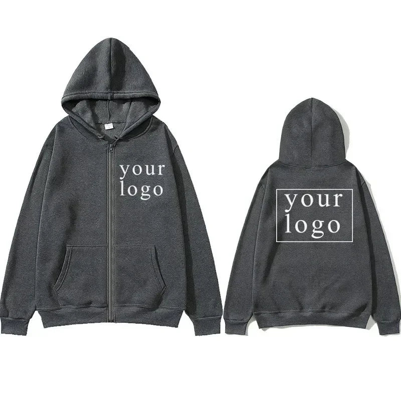 Felpa con cappuccio cardigan con cerniera nuova uomo donna fai da te 2025 Nuova moda il tuo design Logo del marchio/immagine personalizzata personalizzata ovunque