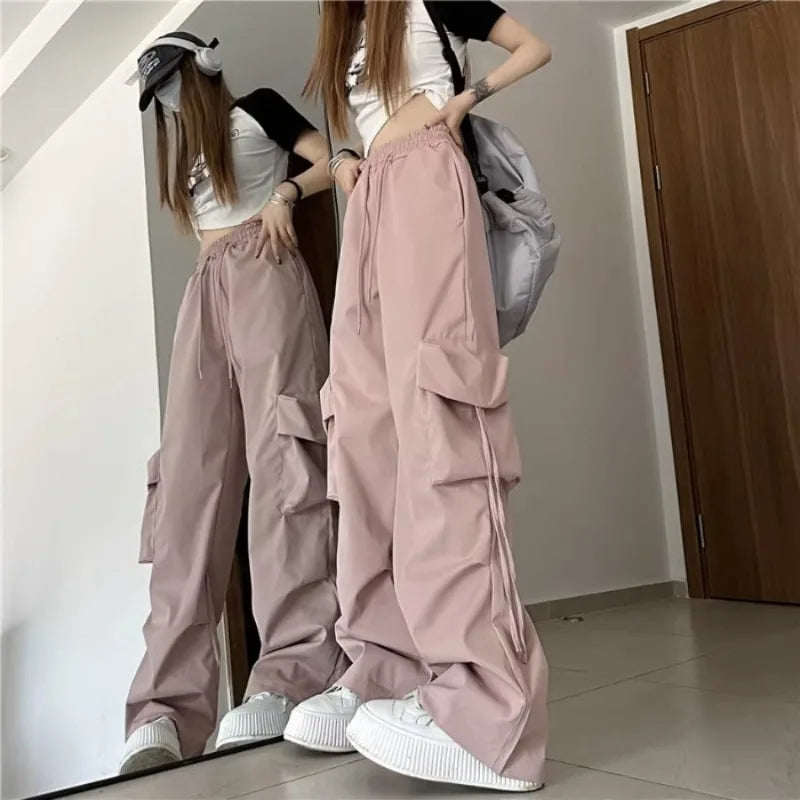 Pantaloni cargo retrò Moda donna Streetwear Vita alta Pantaloni sportivi casual sottili Pantaloni sportivi Harajuku Abbigliamento donna Pantaloni Mujer