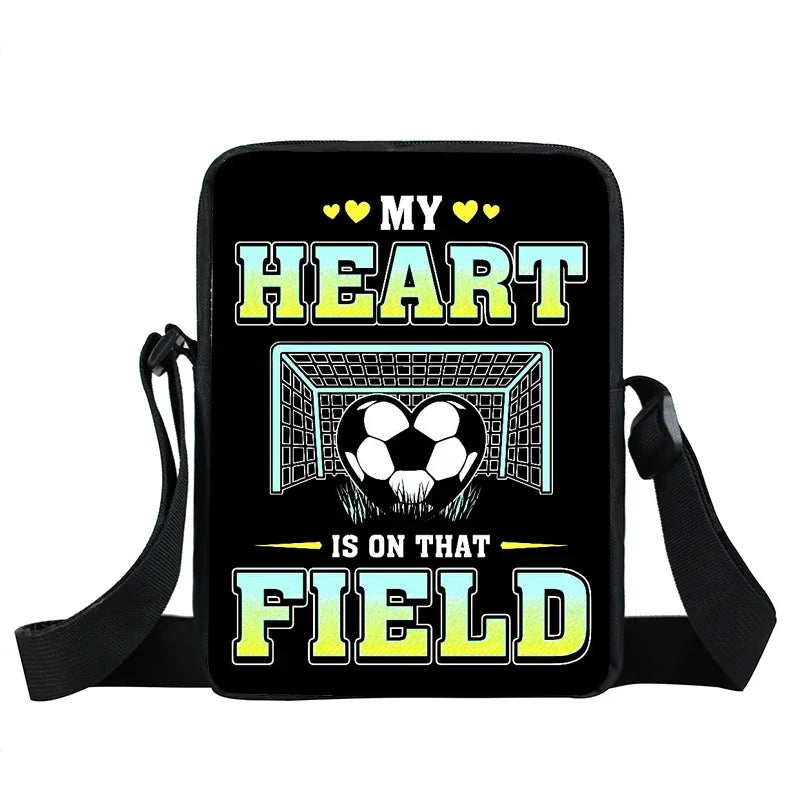 Cool Footbally / Soccerly Print Messenger Bag ragazze ragazzi borse borsa a tracolla per bambini da viaggio borse a tracolla per bambini