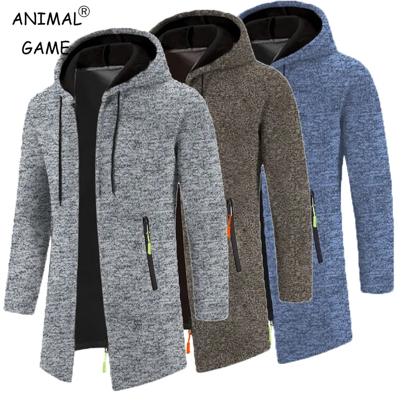 Felpe con cappuccio da uomo Felpe a maniche lunghe da uomo con cerniera con cappuccio Giacca invernale oversize da uomo Cappotto maglione nero