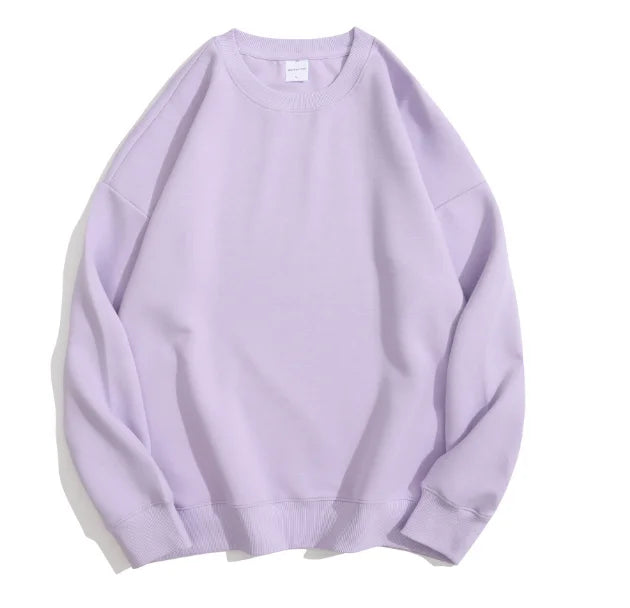 Maglione con spalle scoperte e collo rotondo in cotone sano di alta qualità da 40 colori per uomo e donna, ampio con spalle scoperte oversize