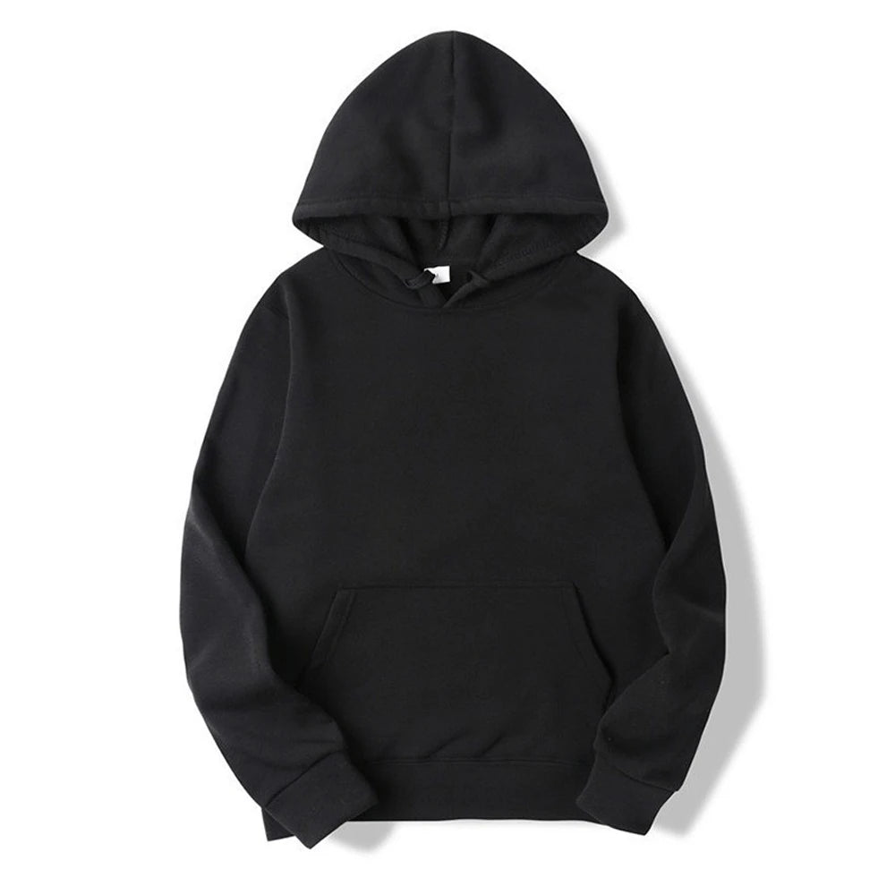 Felpe con cappuccio da uomo Pullover da donna Primavera Autunno Felpe con cappuccio casual Felpe con cappuccio tinta unita Felpa nera oversize per uomo