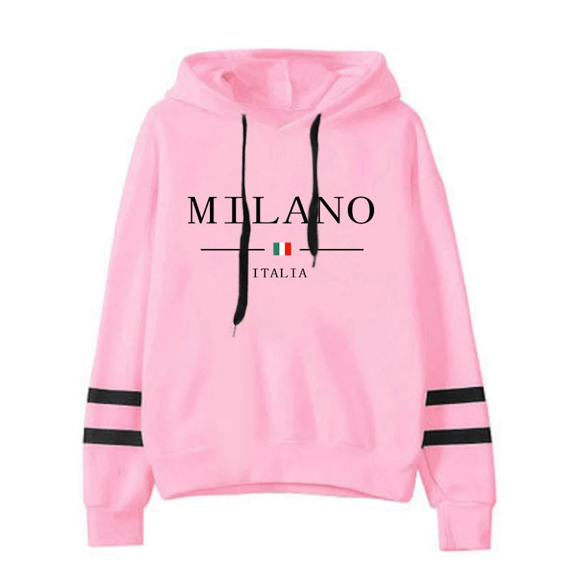 Felpe con cappuccio Felpe da donna Vendite calde Stampa Pullover versatili giornalieri Stripe Jogging Abbigliamento sportivo Donna casual Top con cappuccio