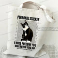 Nuove borse tote da donna della serie Cat Borsa ecologica in tela con stampa di gatti mucca carina Borsa a tracolla per adolescenti per amanti dei gatti di moda Harajuku ad alta capacità