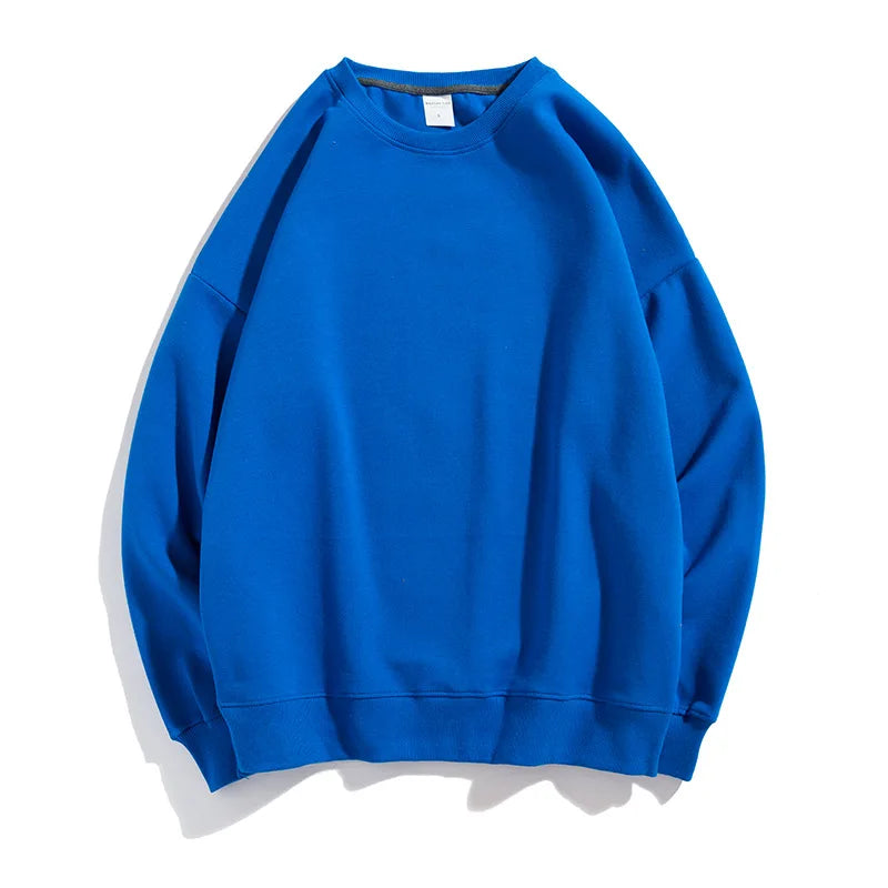 Maglione con spalle scoperte e collo rotondo in cotone sano di alta qualità da 40 colori per uomo e donna, ampio con spalle scoperte oversize