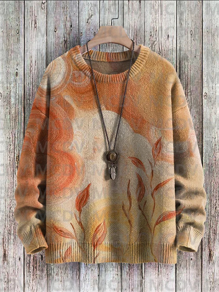 Maglione pullover lavorato a maglia con stampa multicolore casual Rainbow Art da uomo per pullover da donna