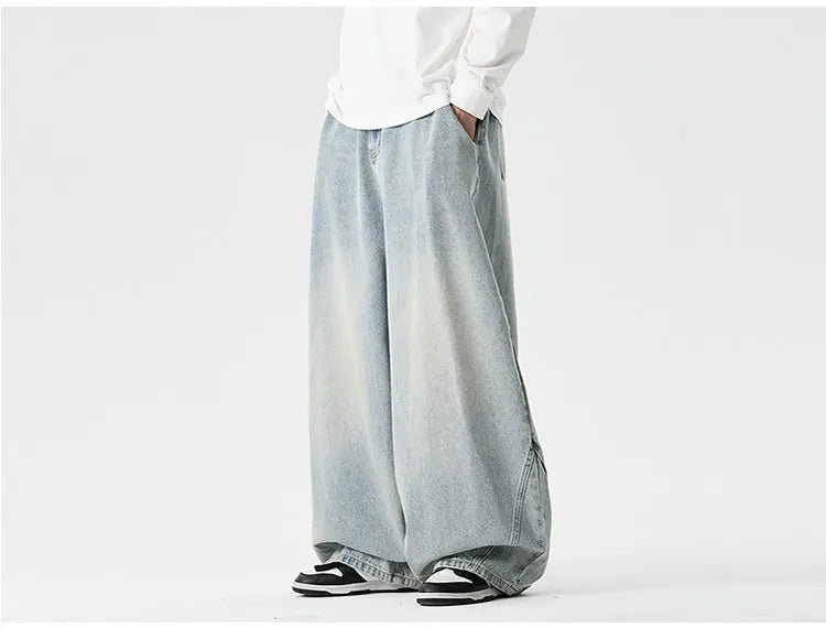 Pantaloni in denim a gamba larga da uomo streetwear Jeans larghi Harajuku Pantaloni jeans oversize casual da uomo Moda uomo di grandi dimensioni 5XL