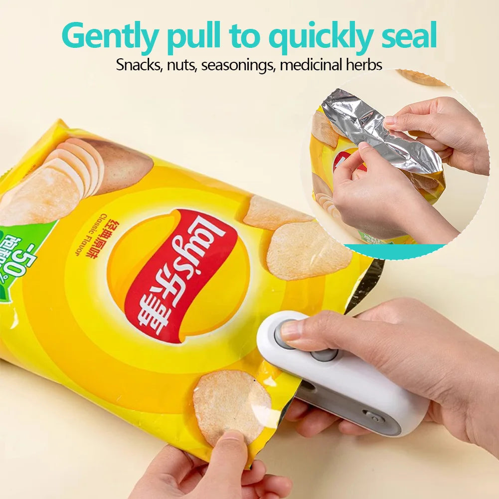 2 In 1 Sealer Cutter Multifunctional Mini Bag Sealer Portable Resealer Machine Handheld Bag Sealing Machine for Plastic Bags