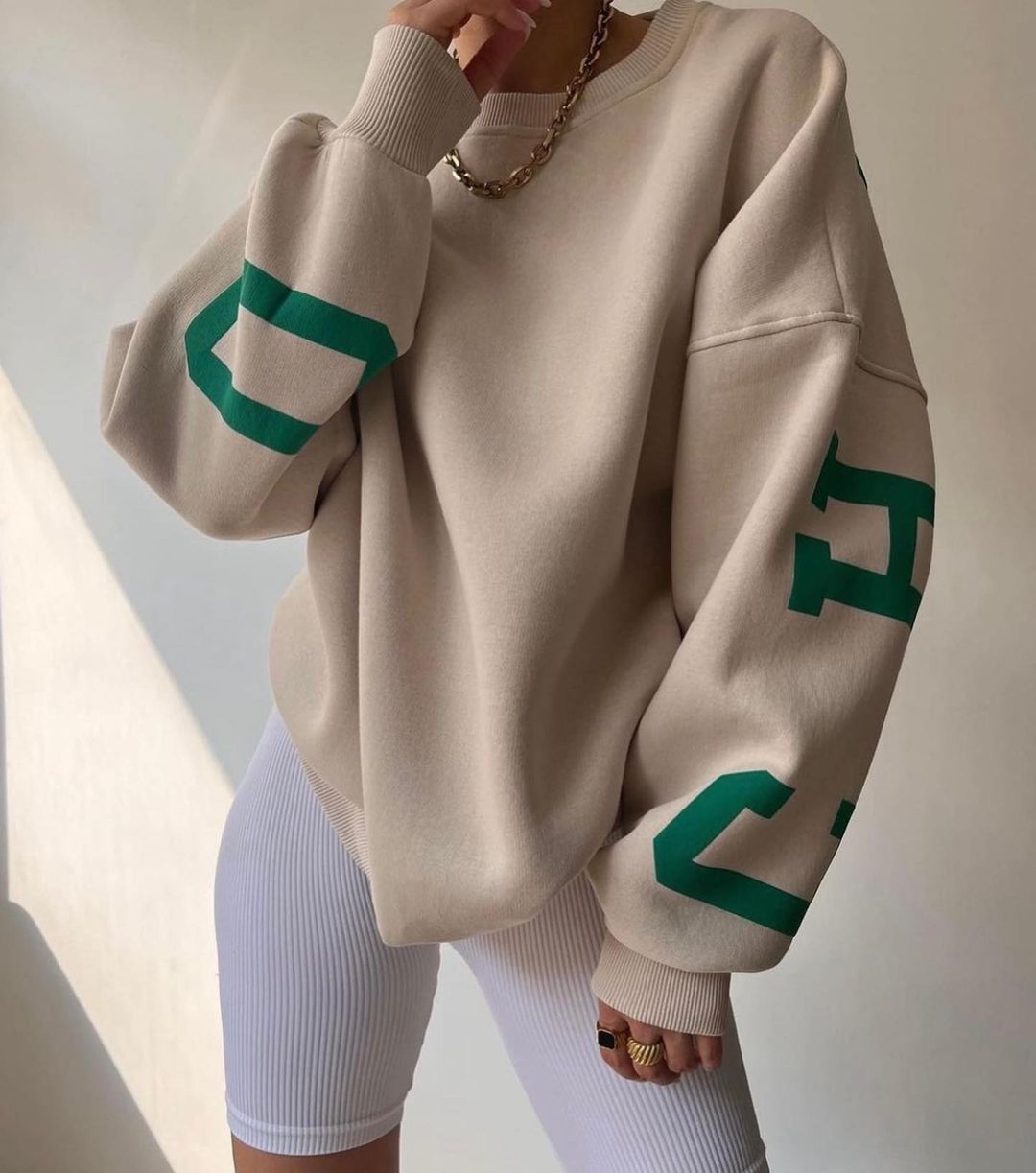 Combhasaki Y2K Grunge Pullover allentato da donna Felpe con stampa di lettere Top a maniche lunghe ispessiti casual Felpa con cappuccio autunnale Streetwear